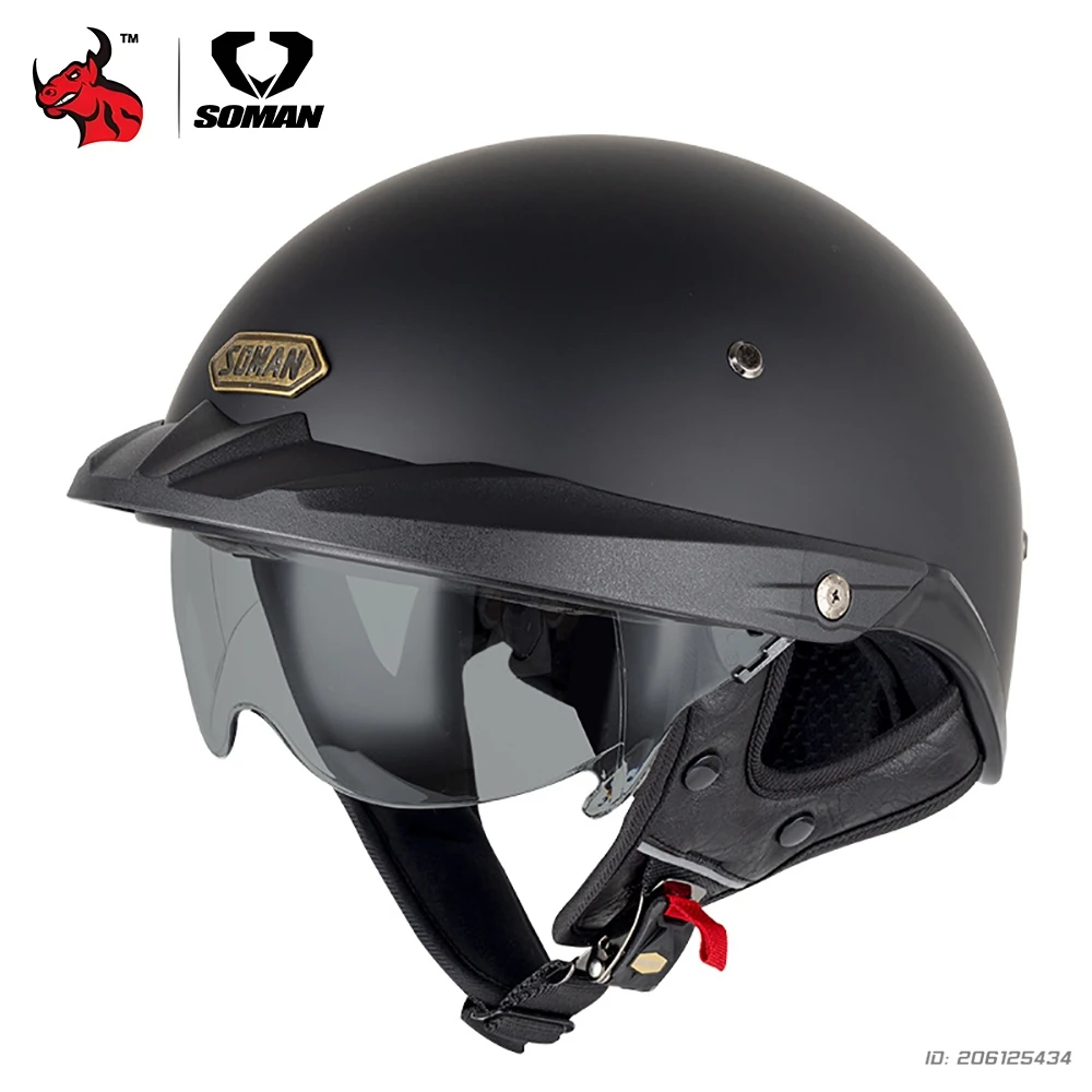 

Summer Motorbike Half Helmets Retro Motorcycle Helmet Four Seasons Riding Electric Vehicle Moto Helmet Anti Fall And Sun Cap