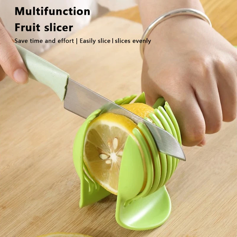 Kitchen Gadgets Handy Plastic Onion Rack Potato Tomato Slicer Vegetable Fruit Cutter Safe Cooking Tools Accessories