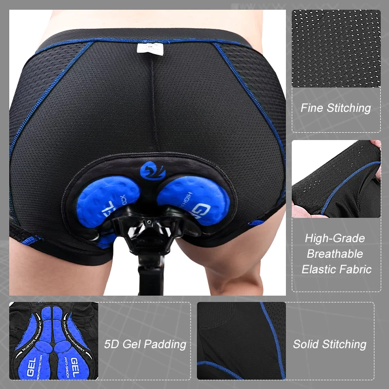 X-TIGER Cycling Shorts Breathable Mesh Cycling Underwear 5D Gel Pad Shockproof MTB Bike Shorts Men Shorts