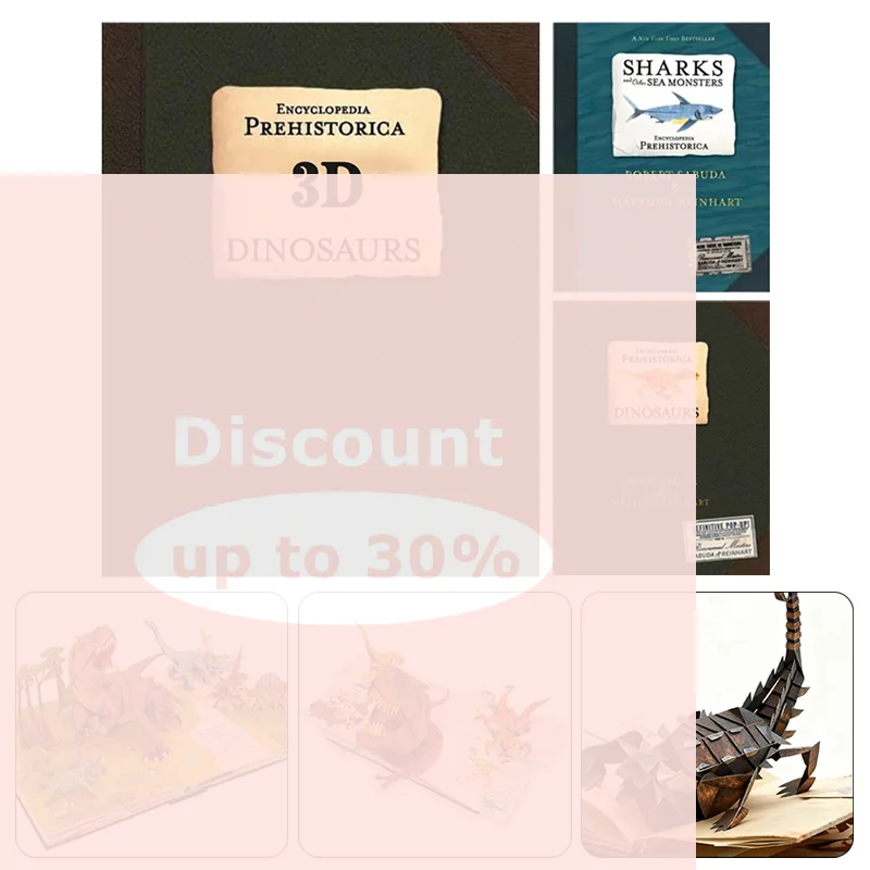 [3D Encyclopedia Prehistorica Dinosaurs Marine Organism Folding -Up Book Diverse Dinosaur Species Guide Perfect Gift]