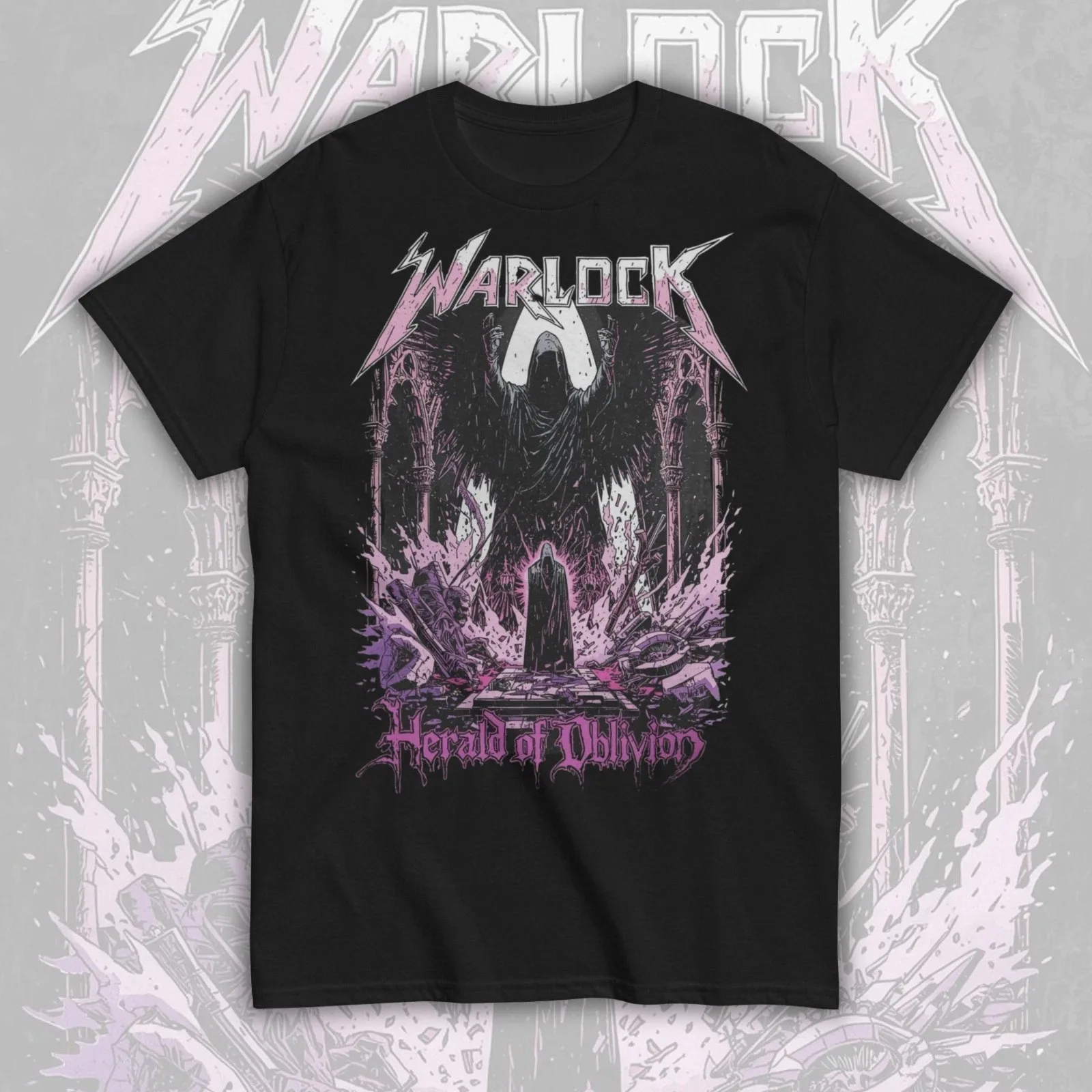 Warlock 'Herald of Oblivion' Graphic T-Shirt Cotton Men Women Streetwear Tee