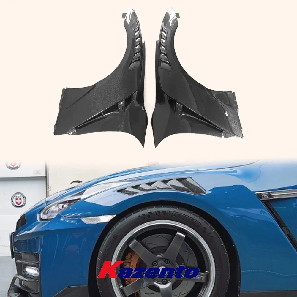 For Nissan 17- R35 Gtr Vs19Ver Mag Style Carbon Front  Fender Ver3  W/Nis Vent