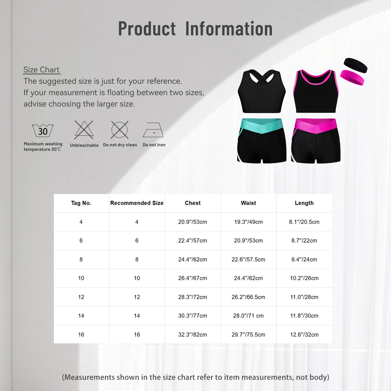 Kids Girls Sports Suits Tracksuits Sleeveless Cropped Vest And Shorts Headband for Gymnastics Workout Running Dance Training Set