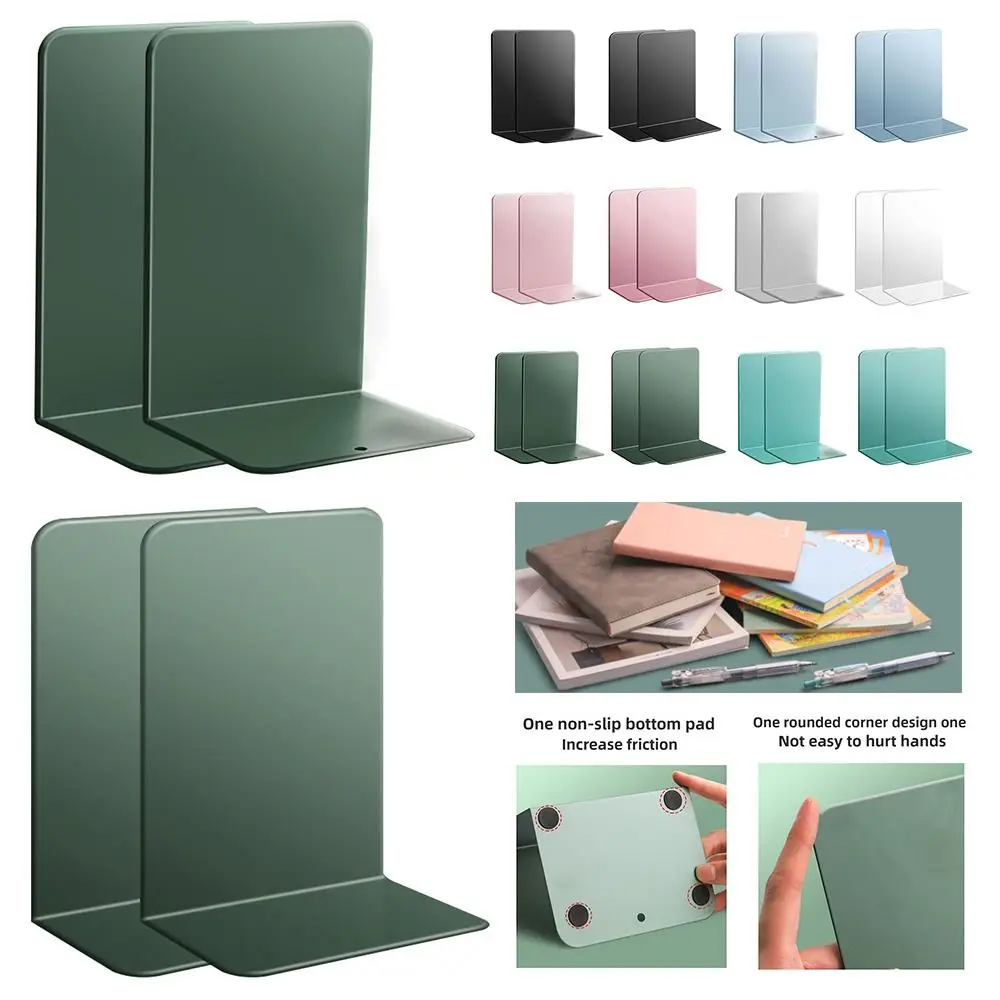 2 قطعة مجموعة كاندي اللون الدفتين شفافة الاكريليك كبير بلون أصحاب الكتب قوي البلاستيك PP عدم الانزلاق سطح المكتب حامل كتب #3