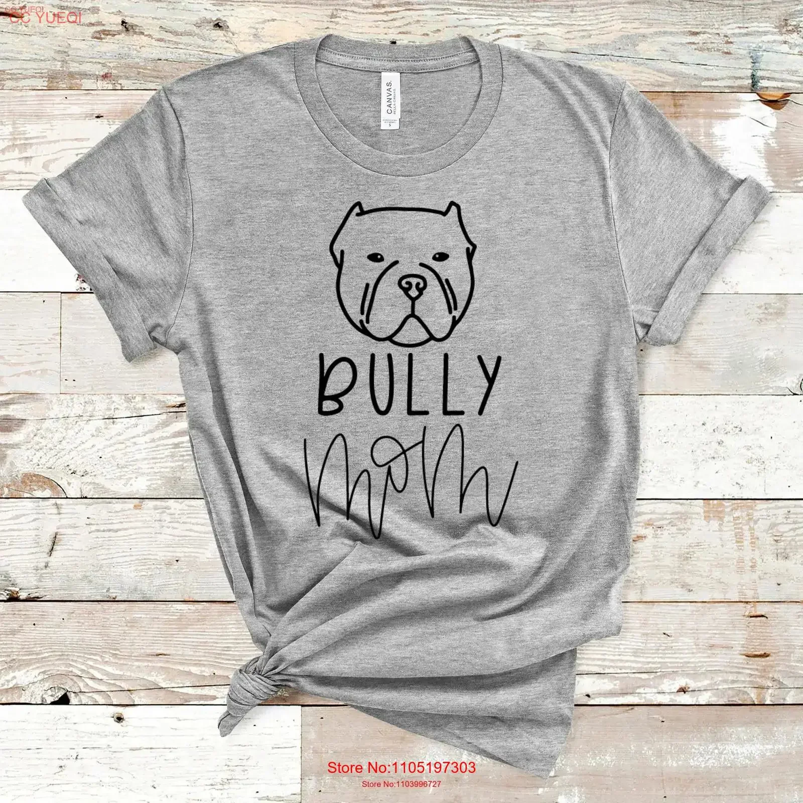 Bully Mom T Shirt Dog for Mama Bull Terrier vintage Washed Top For Everyday Wear Comfortable Stretched Soft streetwear