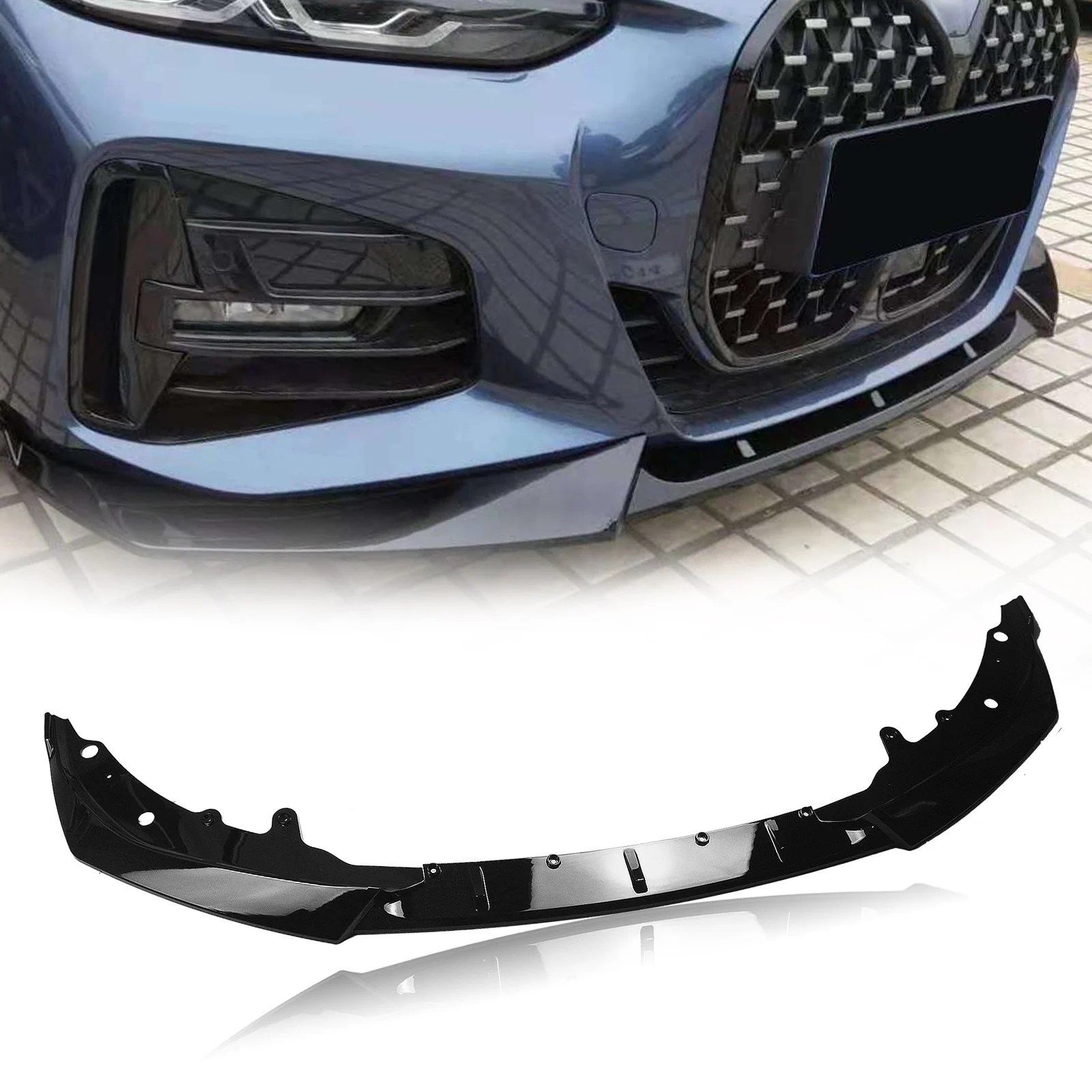 Car Front Spoiler Bumper Lip Plastic Lower Splitter Guard For BMW 4 Series G22 430i Coupe M 2021-2023