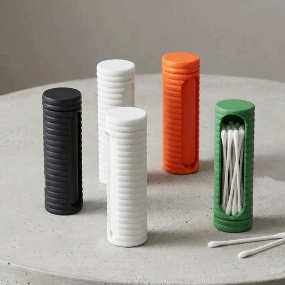 Practical 3D Printed Cotton Swabs Storage Box Rotatable Dust-proof Toothpicks Storage Box Plastic Small Storage Box Office