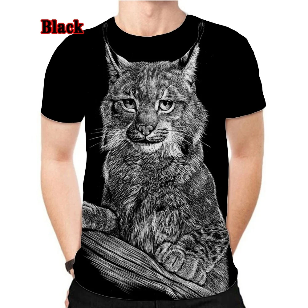 2022 men and woman Spring/Summer Printed 3D Animal Lynx Harajuku Streetwear Short Sleeve Unisex Hip Hop T-shirt XS-5XL