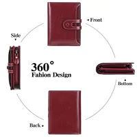 SEMALAYA direct leather wallet women short multi-functional zipper women's money clip large capacity card clip retro coin wallet - Image 4