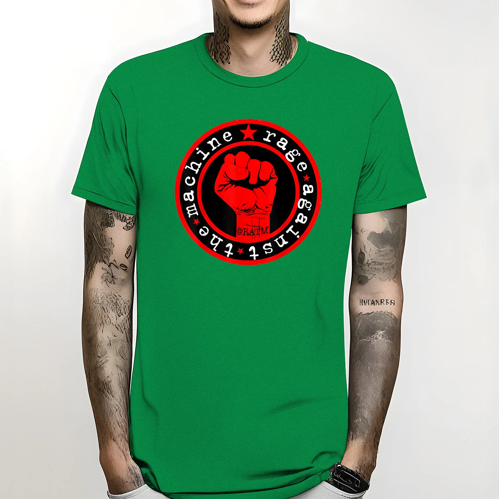 Camiseta de manga corta con gráfico, camisa de gran tamaño de Rage contra las máquinas de RATM, Unisex, ropa de calle de cuello redondo pesado de