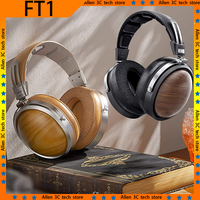 Original FiiO FT1 Walnut Wood Gaming Headset HIFI Headphones 60mm Dynamic CCAW Nanowood Fiber Composite Diaphragm Pc Gamer Gifts