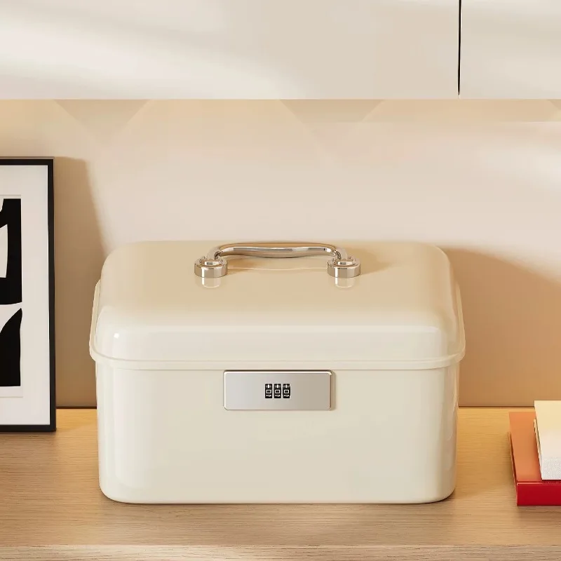 Locked storage box household password box double-layer privacy document certificate sorting storage box