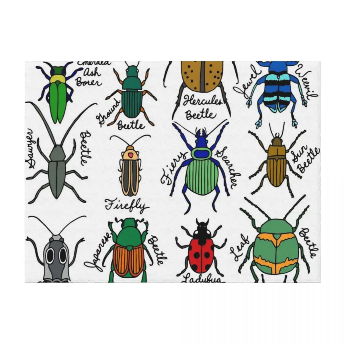 

Beetles || Bugs || Insects || Pattern Throw Blanket Sleeping Bag Flannel Plush Polar Blankets
