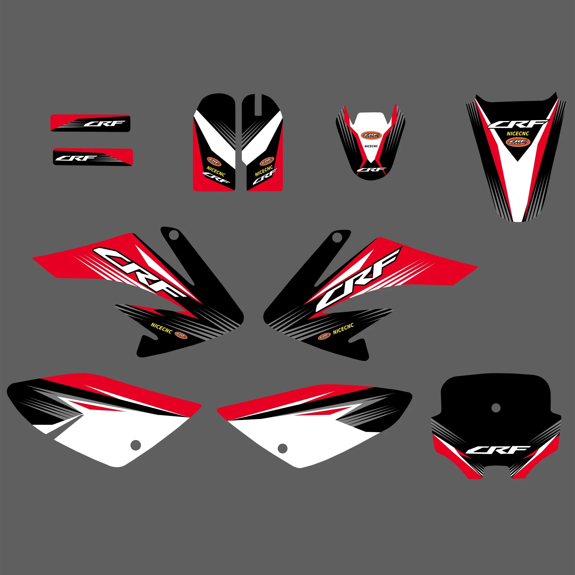 NiceCNC For Honda CRF70 2004-2012 CRF80 CRF100 2004-2010 CRF 70 80 100 Motorcycle Graphics Background Decals Sticker Customize