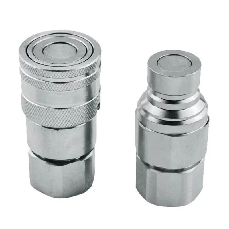 Quick Coupling Hydraulic Connector Set Designed for Mobile and Agricultural Equipment Compatible with Multiple NPT Sizes