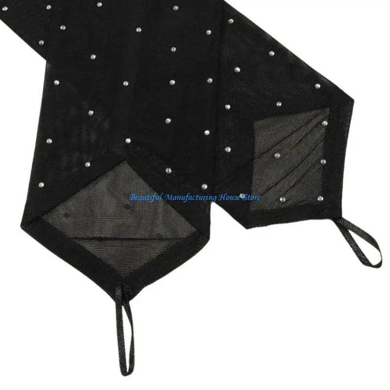 

E56A Sexy Long Gloves Proms Lace Gloves for Stage Performances Evening Dinner Women Gloves Studded Gloves
