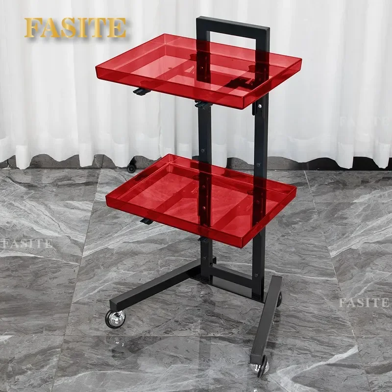 For Barber Shop Stainless Steel Tool Cabinet Beauty Hair Stylist Locker Hair Cutting Perm Dyeing Trolley Storage Cart