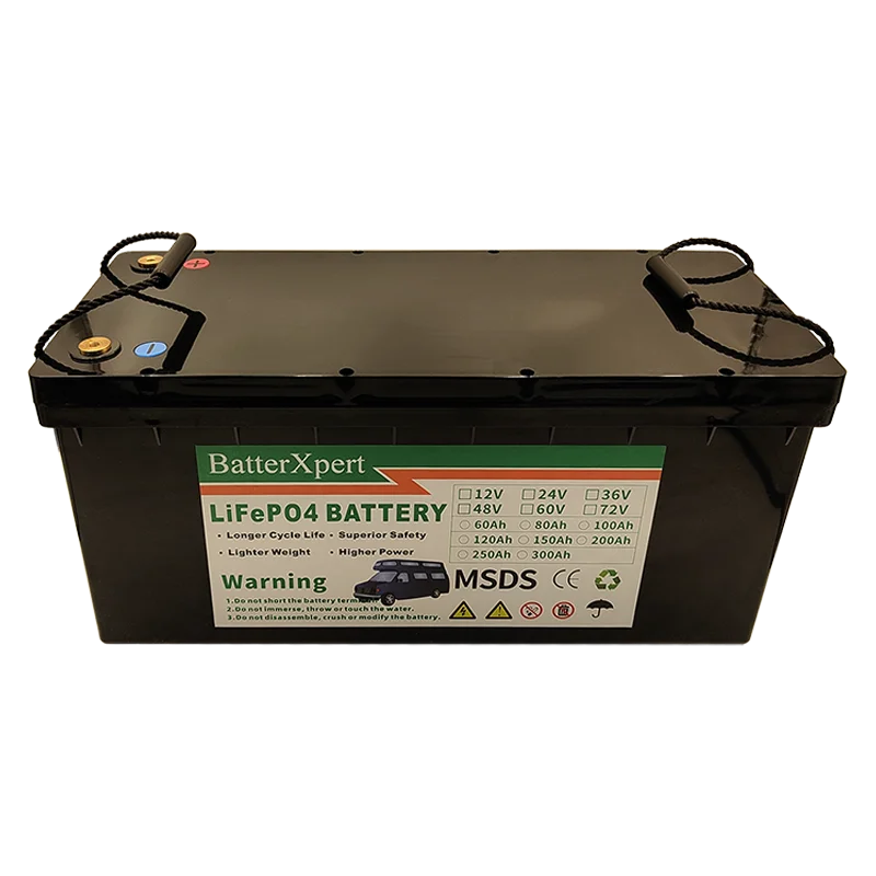 Waterproof 48V 150Ah LiFepo4 Lithium Battery with Bluetooth BMS for 5kw Motorhome Solar Storage Boat Inverter Golf Cart+Charger