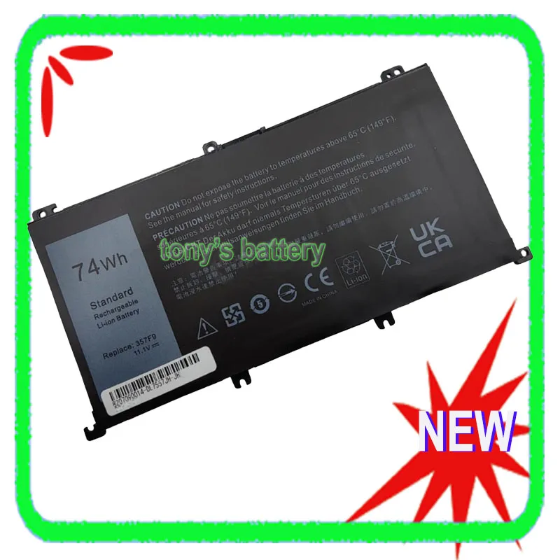 New 357F9 Battery For Dell Inspiron 15 7000 7559 7557 7566 7567 5576 5577 P65F 71JF4 P57F 0GFJ6