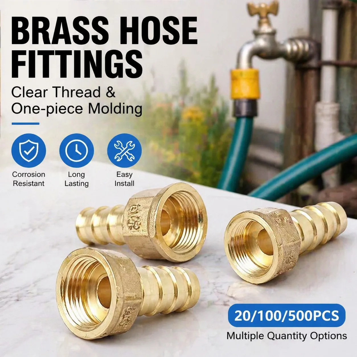 Hose Barb Tail 4~16MM Brass Pipe Fitting 1/8