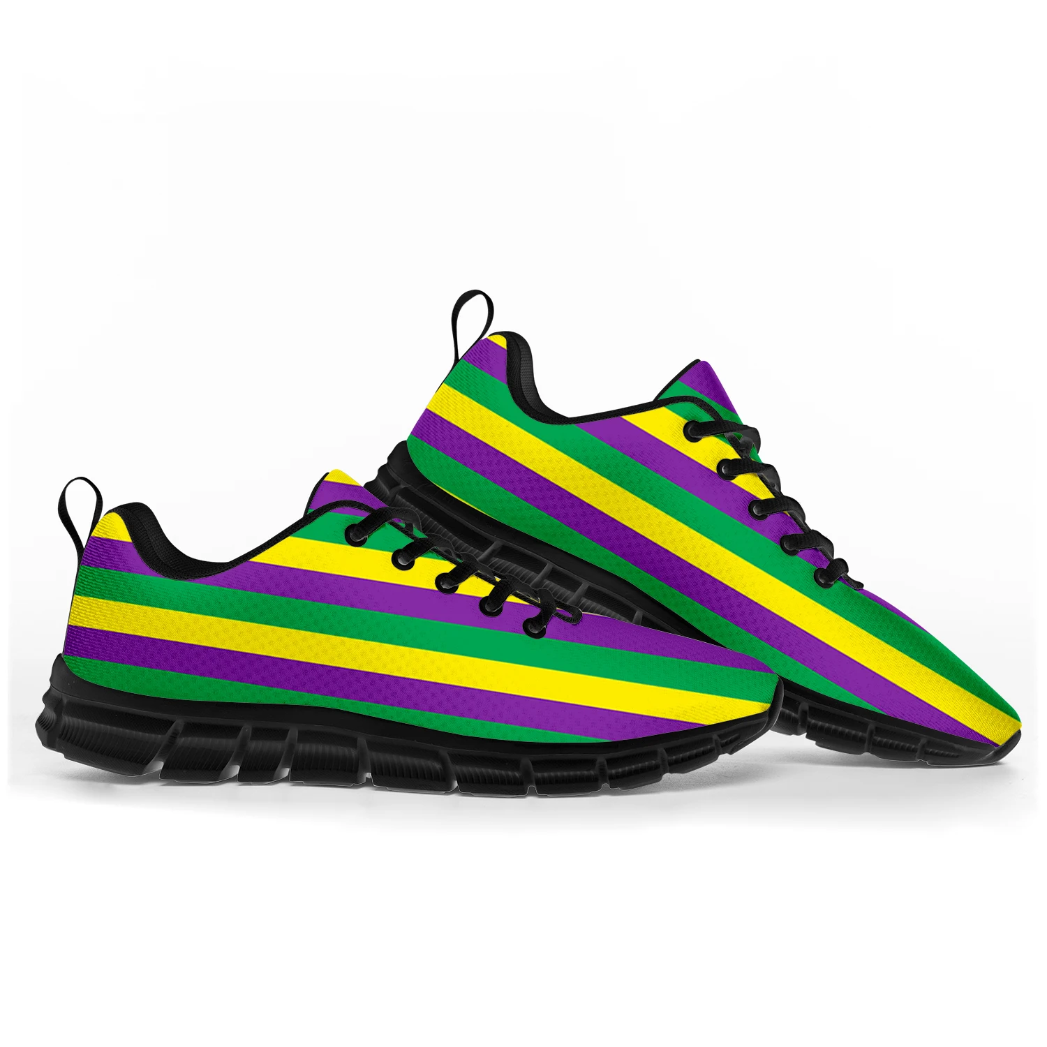 Mardi Gras Stripe Sports Shoes Mens Womens Teenager Kids Children Custom Sneakers Casual Tailor-Made Shoe High Quality Couple