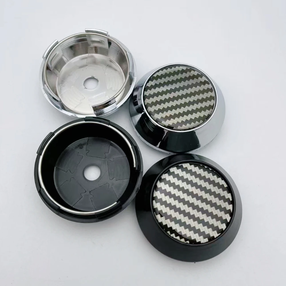 

4pcs 60mm 64mm 65mm 68mm 69mm Car Wheel Center Caps With Epoxy Resin No Logo Emblem Hubcaps Cover Carbon Fiber Badge Accessories
