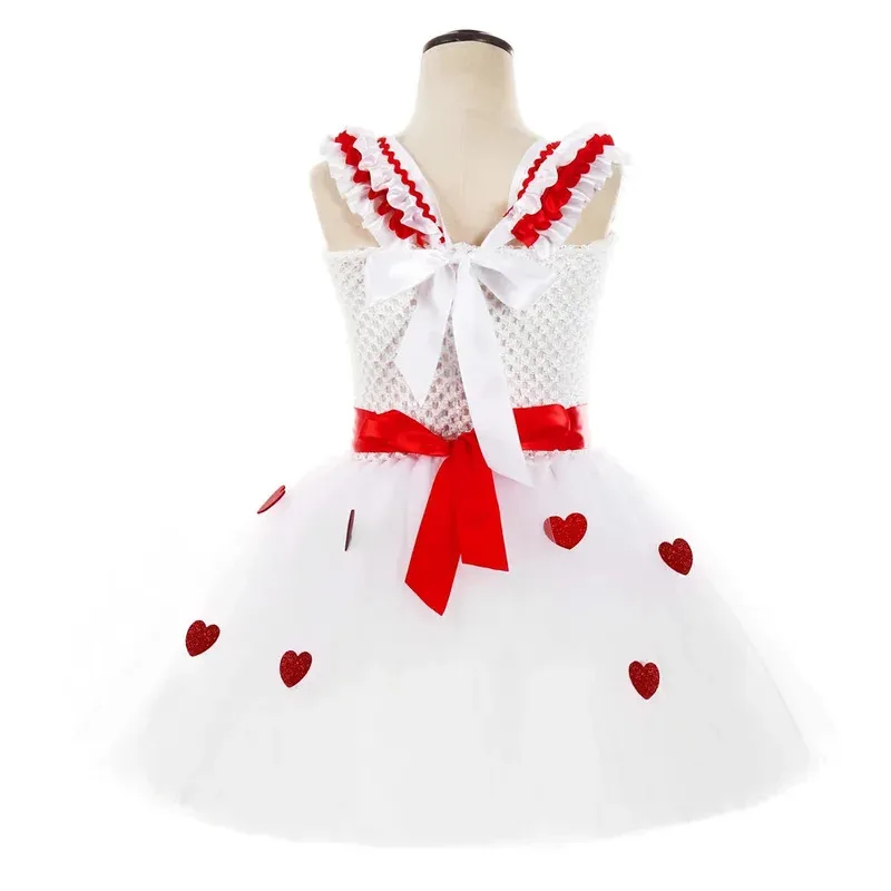 dd54Toddler Baby Girls Valentine’s Day Princess Dress Sweet Love Heart Tutu Dresses Kids Valentines Wedding Birthday Party Costu