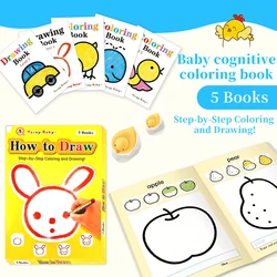 1 English Children's Coloring Book Enhance Baby's Drawing Skills Optional Single Book Set Gift Box Children's Gift