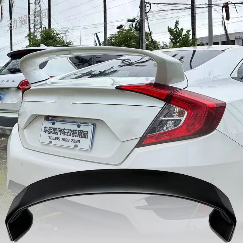 For 2016-2019 Honda 10th Gen Civic Mugen Style Rear Spoiler, Car Modified Exterior Accessories
