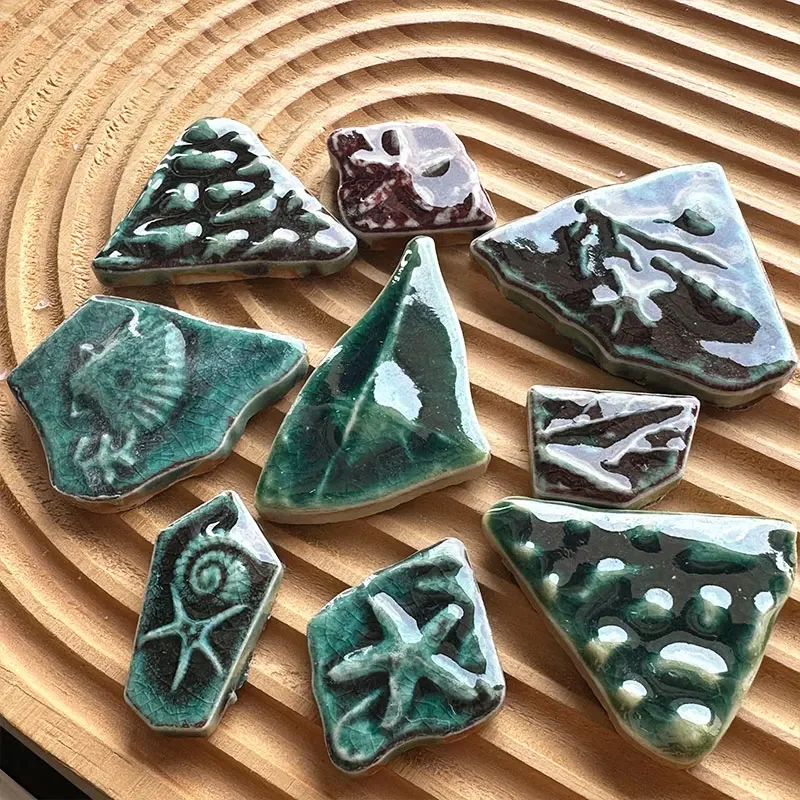 100 グラムマルチカラー不規則なセラミックモザイクタイル DIY モザイク作成石クラフト趣味芸術壁の装飾花びら楕円形 91