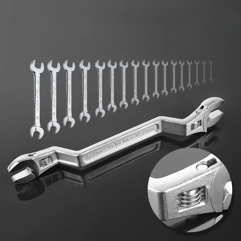 

Short-handle Two-way Wrench Double-end Adjustable Multi-function Self-tightening Wrench Rust-proof Manual Wrench