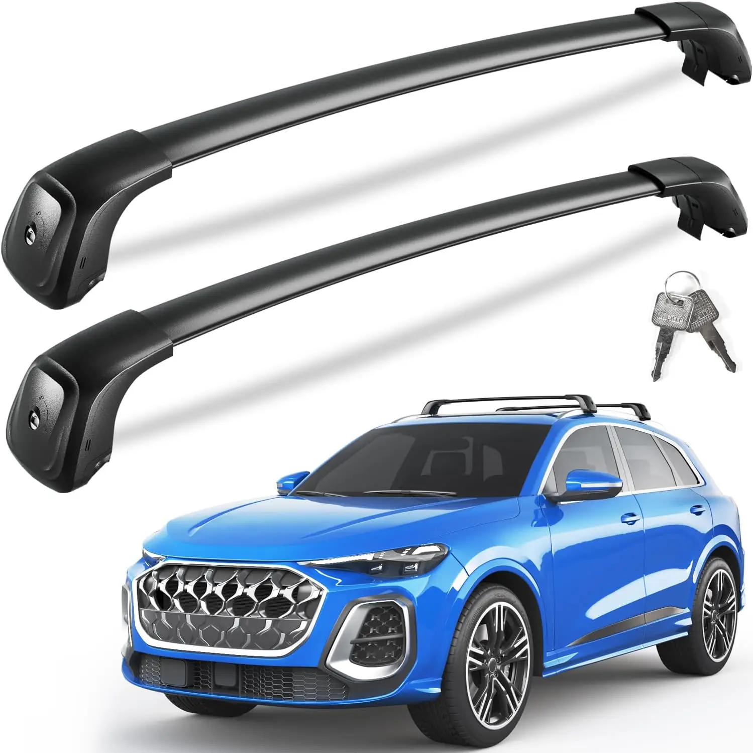 330lbs Heavy Duty Roof Rack Cross Bars Fit for Audi Q5 2018-2026 | Anti-Theft Lockable Aluminum Roof Rails Crossbars Cargo Carri
