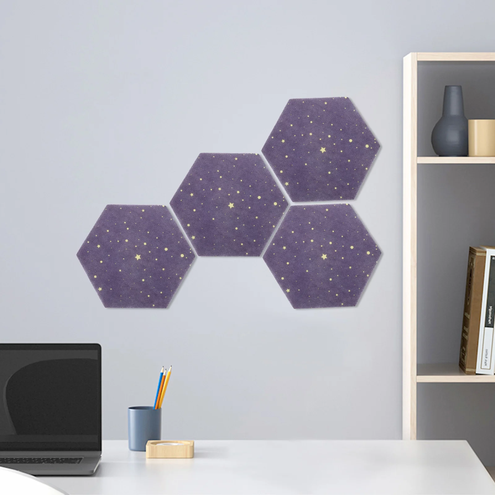 

Alipis 6 Pcs Hexagonal Felt Board Polyester Photo Cork Wall Display for Office Home Decoration