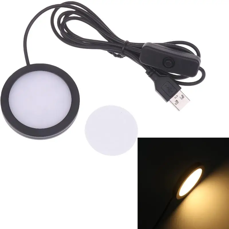 New 1Pcs For Bamboo Led Light Part DIY Model Warm/White/Neutral Black USB Round Ultra-thin Light For Bambu Lab Lamp Kit Hardware