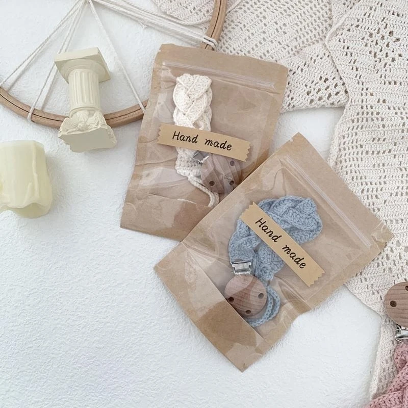 

J15U зажим для детской соски-цепочка, вязаный крючком ручной работы из хлопка, держатель для соски «сделай сам», пустышка для