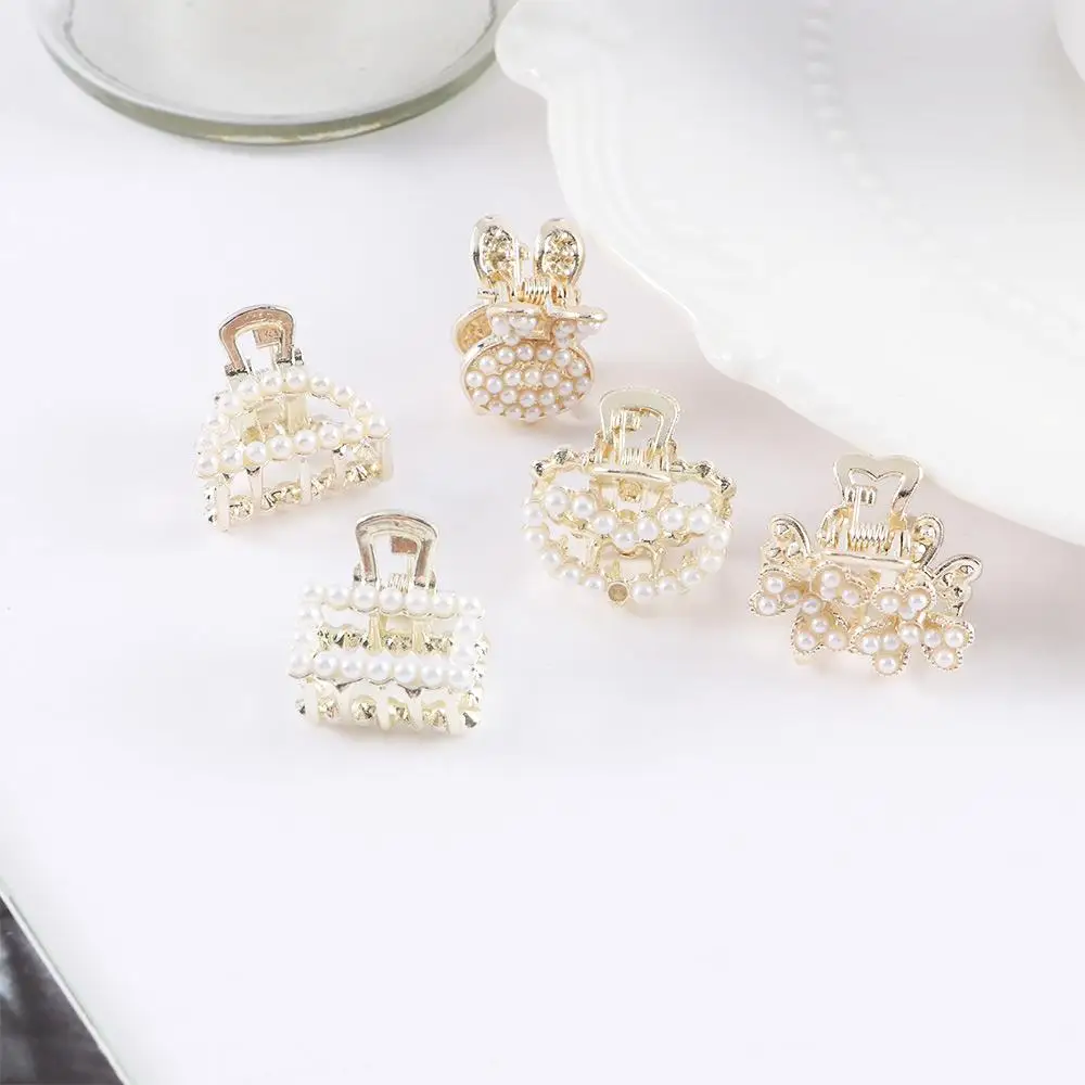 جميل الكورية هدية سبيكة الحب القلب الحد الأدنى نمط صغير السلطعون كليب إكسسوارات الشعر النساء دبوس الشعر القوس مشبك شعر