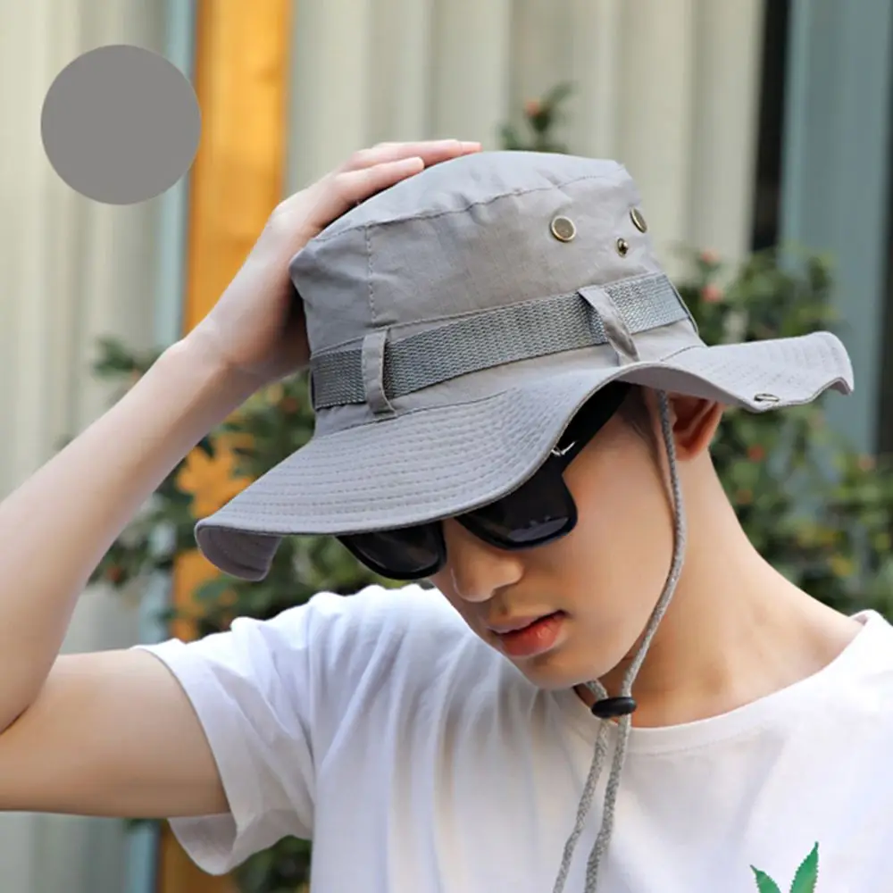 Outdoor Garden Wide Brim Hiking Cap Bucket Hat Neck Flap Cover Sun Hat