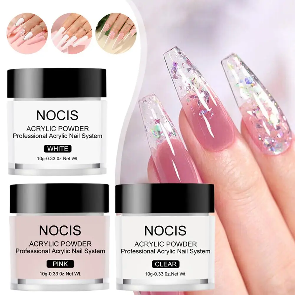 Polvere acrilica per unghie e monomero liquido Decorazione artistica per unghie per set manicure Kit Glitter per unghie in cristallo Punte per unghie 3D Strumenti per intaglio