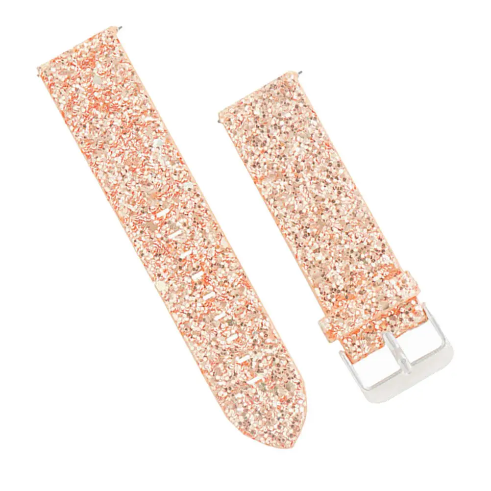 Shiny Watch Band Material Lightweight Breathable Glitter Surface Comfortable Replaceable for Daily Outfits