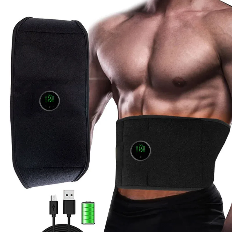 EMS Muscle Stimulator Abdominal Trainer Body Vibration Massage Slimming Belt Waist AB Machine Fitness Workout Equipment Dropship