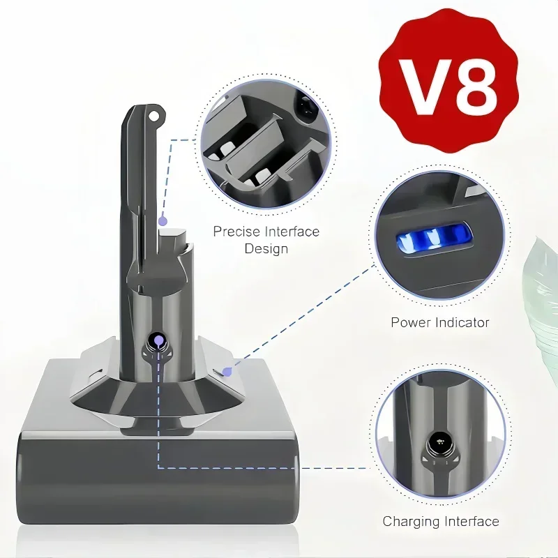 Számára 21.6V dyson V8 Üteg Abszolút V8 Animal Lítium Ion SV10 Légür tisztább Széria újratölthető Üteg 18650 Lítium Üteg