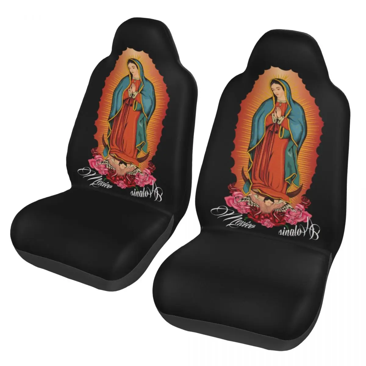 Our Lady Of Guadalupe Universal Car Seat Cover Waterproof For SUV Virgin Mary Christian Car Seats Covers Polyester Car Styling