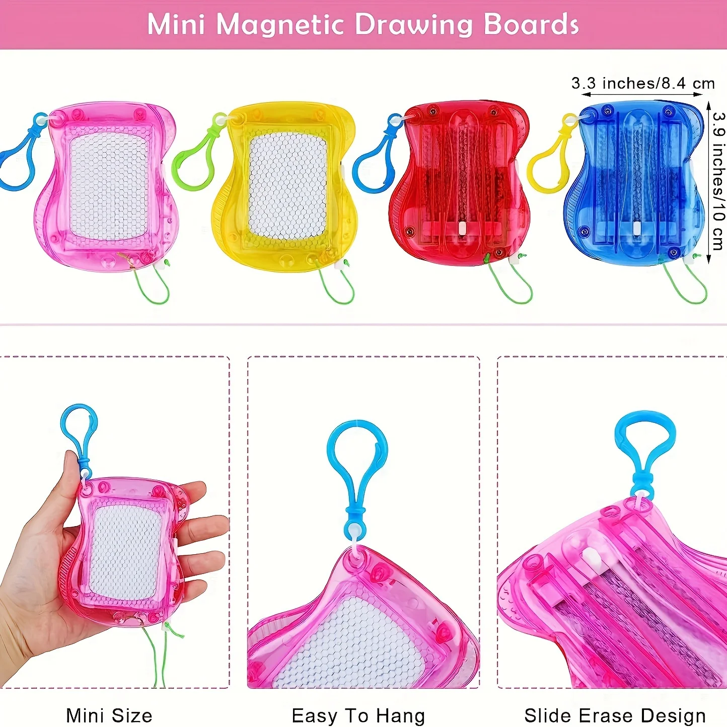 Mini Magnetic Drawing Boards With Keychain Erasable Doodle & Sketch Pads For Kids Ages 3-6, Birthday gifts view 5