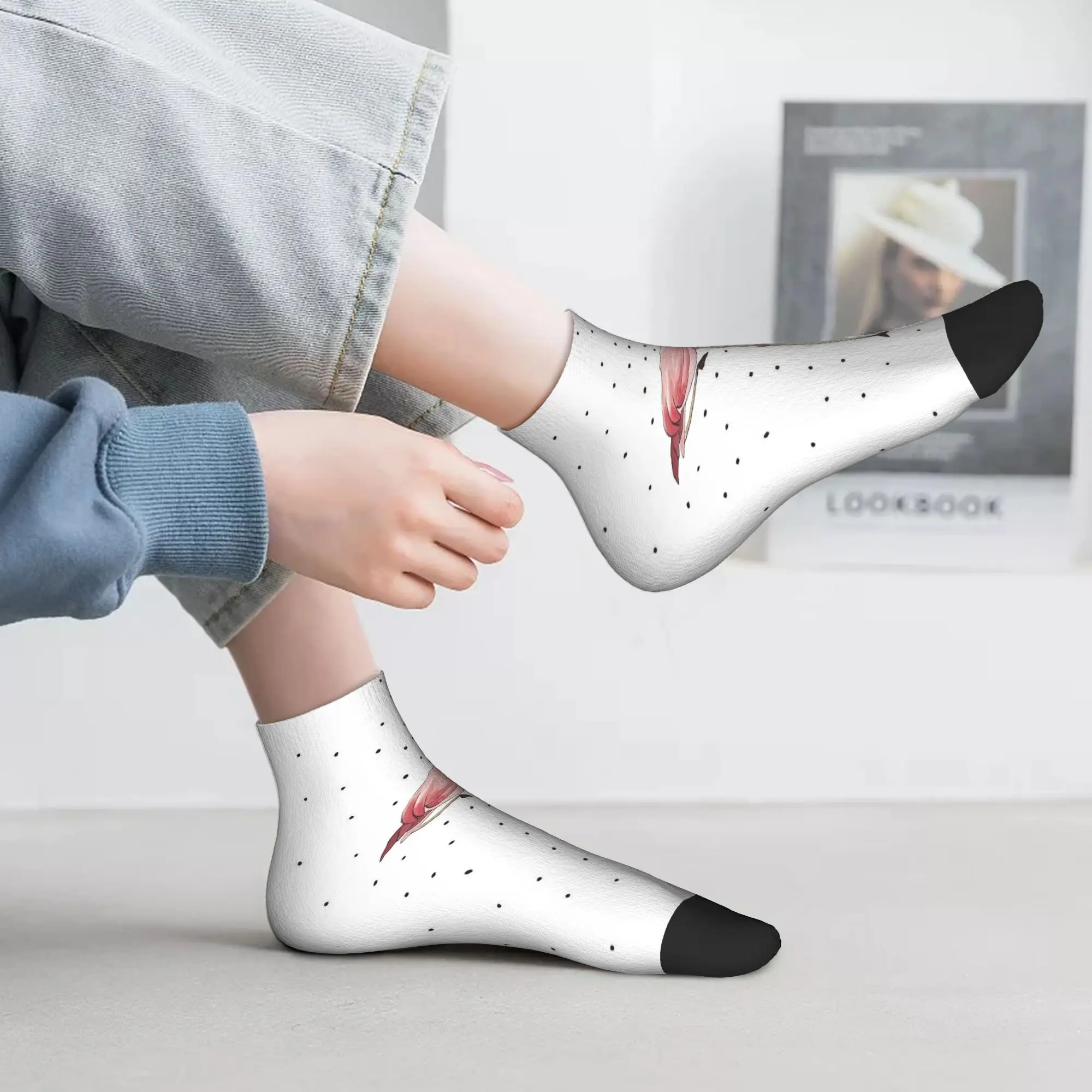 

All Seasons Flamingo Cactus Tropical Ruber Socks Harajuku Sport Middle Tube Socks Soft Hip Hop Stockings for Men Women Gifts