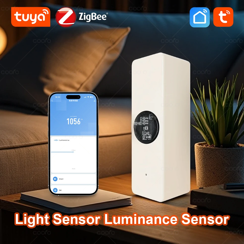 

Tuya ZigBee Light Sensor Luminance Sensor ZigBee Beam Sensor Smart Home Automation App Control Tuya Light Illumination Detector
