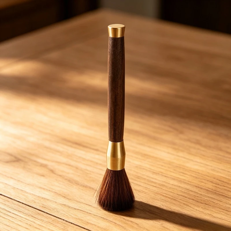 Wood Handle Coffee Brush Coffee Grinder Cleaning Brush Soft Bristles Counter Dust Brush Lint Free Coffee Powder Cleaning Brush