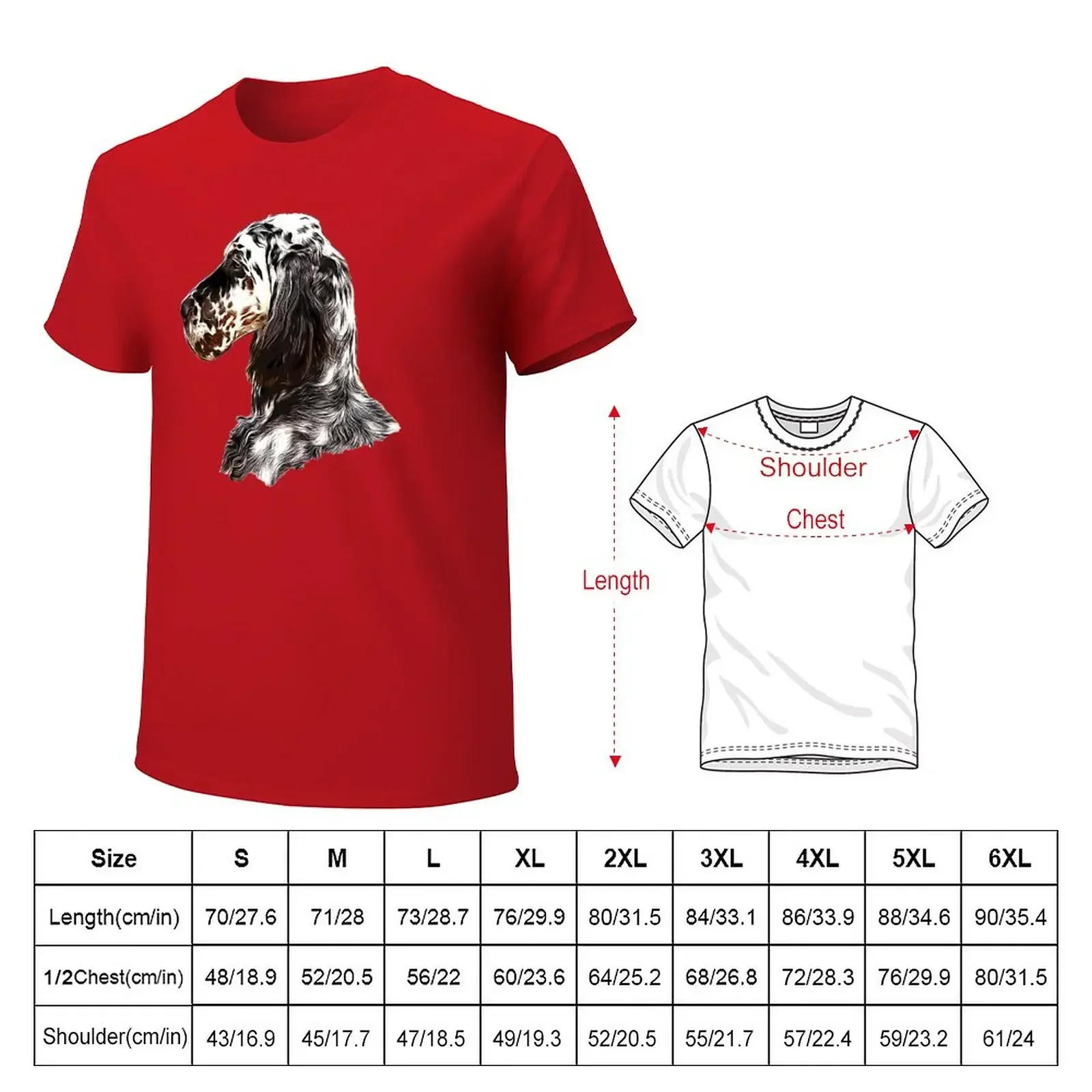 English Setter T-Shirt summer clothes hippie  oversizeds men clothing