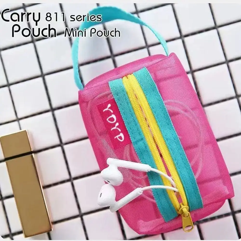 New Portable Zipper Pouch Coin Purse ID Credit Card Mesh Storage Bag Transparent Travel Organizer Lipstick Bags