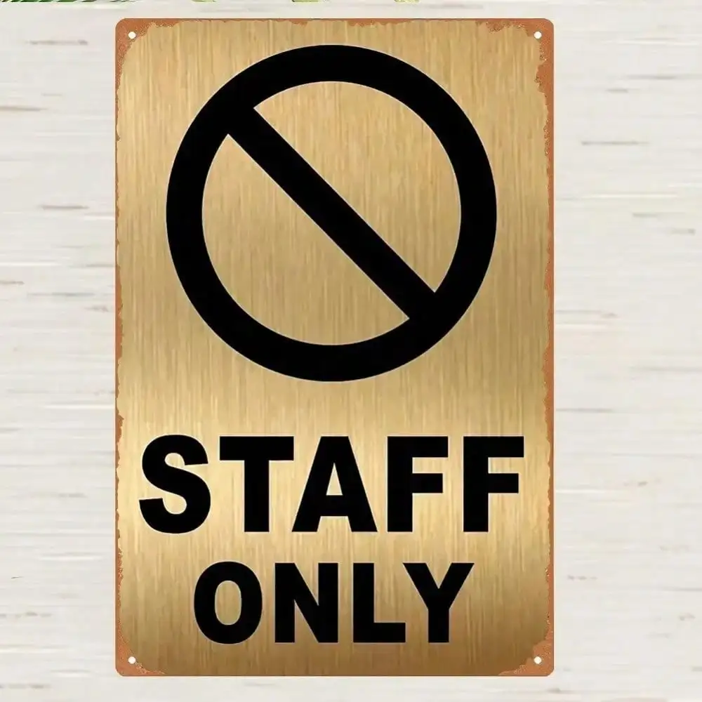 Metallschild „Vintage Staff Only“, 20,3 x 30,5 cm, robuste Wanddekoration aus Eisen für Büro, Bar, Männerhöhle