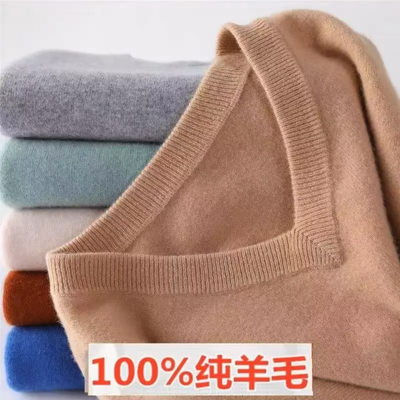 100new camisola de lã masculina pulôver camisola outono inverno querida pescoço camisola de malha casual plus size base cashmere